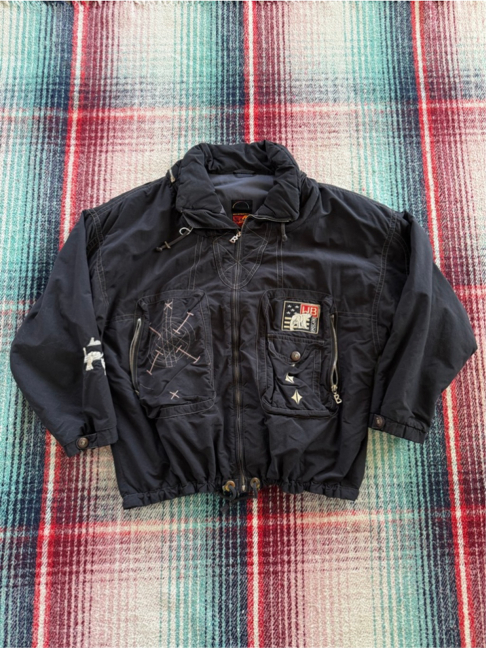 Vintage Bogner Black Sled Team Jacket L with Embroidery